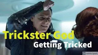 Loki the Trickster God getting  tricked by Black Widow