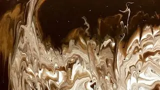 Caramel Mocha Latte Abstract Acrylic Pour on A 5 by 7 Yes Canvas Board
