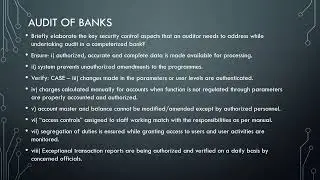 Auditing CA Final focus questions -Audit of Banks & Professional Ethics #cafinal#charteredaccountant