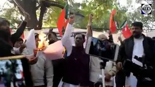 Social Democratic Party of India stage massive protest against CAB! Burns papers opposing Govt!