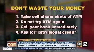 ATM takes card, but dispenses no cash
