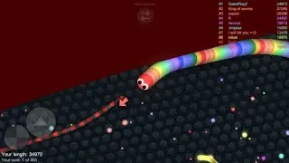 Slither.io Rainbow skin  Android gAameplay Score-35k