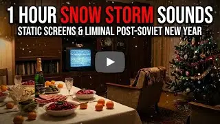 Liminal Post-Soviet New Year ❄️🏢 1 Hour Snow Storm Ambience, Static screens, Eerie Atmosphere