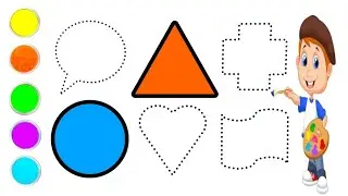 shapes Drawing for Kids | Learn 2D Shape's colour Paint Kids | Toddler Learning preschool Shapes 