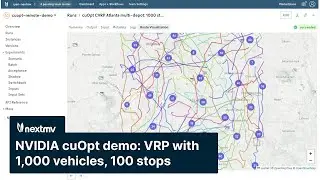 NVIDIA cuOpt on Nextmv demo: Solve a VRP with 1,000 stops and 100 vehicles