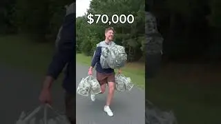 Man on the Run with Bags of Cash! 💸🏃&zwj;♂️ #shortsfeed #money #mrbeast #running
