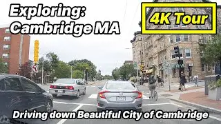 Cambridge Massachusetts |  Harvard University Area | Mass Ave & Main St | Dashcam Tour [4k]