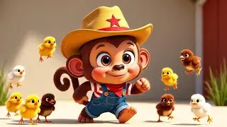 CARTOON FARM - I work on the farm with the farmer monkey.