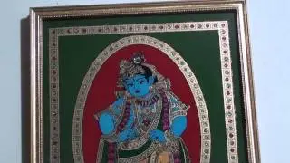 TANJORE PAINTING (REVERSE GLASS STYLE)  - SHRI KRISHNA