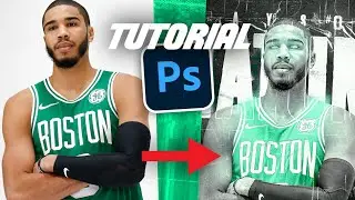 Glowing Grunge Sports Graphic Photoshop Tutorial / Jayson Tatum