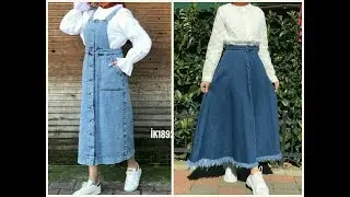 احلى واحدث ستايلات سلوبات و تنورات جينز للمحجباتانيقة ومريحة  موضة الموسم