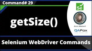 getSize() Command  - Selenium WebDriver