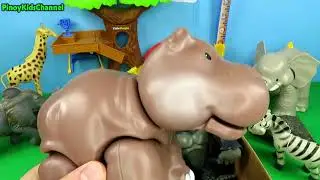 Box Of Toys Learning Wild Zoo Animal Names and Sounds Educational Teaching Toy Videos For Kids Fun