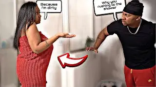 COMING HOME AND RUSHING STRAIGHT TO THE SHOWER PRANK ON HUSBAND! *BAD IDEA*