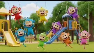 Seven Little Toy Monkeys Swing Swing Swing 🐒 | Nursery Rhymes for Kids & Baby Songs