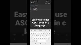 Easy way to use ASCII code in c language. #clanguage #ASCII