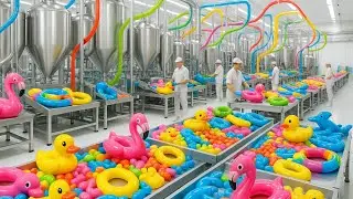 Inside a Modern Inflatable Pool Toys Factory: How Pool Toys are Made (Full Process) [ASMR]