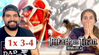 MI ESPOSA REACCIONA POR PRIMERA VEZ A Attack on Titan capitulo 1x 3-4