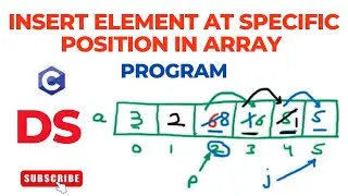 Program to Insert Element at Specific Position in Array | Data Stricture (DS) | C Programming