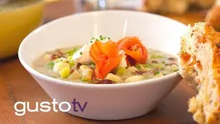 this creamy potato & leek soup is SO simple | bonacini's italian christmas