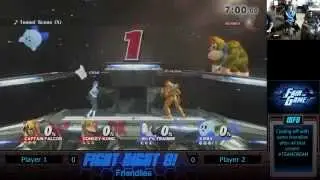 FN8: F14 - boyBlue_ (Falcon) Skinney (DK) vs AdmiralCrab (Wii Fit) OneBadJuJu (Kirby)
