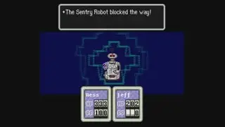 EarthBound (1994) (SNES) - Monotoli Building - Sentry Robot mini-boss battle