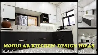 Grey & White Modular Kitchen | Beautiful Kitchen | Complete Kitchen Tour | White Kitchen countertop