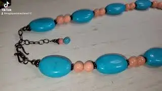 Turquoise Howlite & Pink Jasper Sterling Silver Necklace