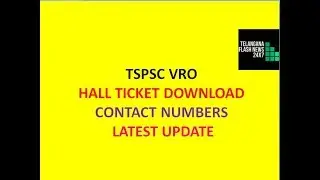 TSPSC VRO LATEST NEWS | HALL TICKET DOWNLOAD | LATEST UPDATE |