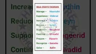 WAA ERAYO FASIRAN KA FAAIIDEYSO. # English to Somali vocabulary
