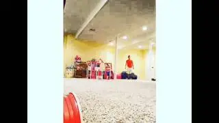 Indoor trick shot basement little roller
