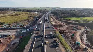 DJI Mastershots | Closed M27 Junction 10 (Jan 2026) &ndash; East Aerial View of Major Upgrade Works