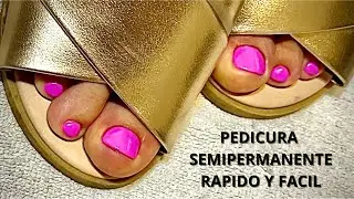 Como hacer una PEDICURA SEMIPERMANENTE profesional RAPIDO y FACIL paso a paso.