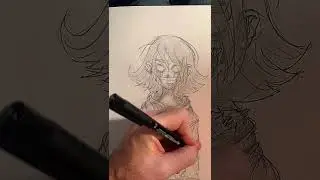 Timelapse of me inking my newest drawing. #art #drawing #horror