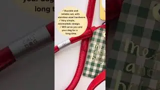🎁 Red Rolled Leather Dog Collar and Leash Set #calidog