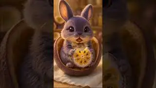 🍊🐰 Cutest Passion Fruit Bunny mukbang#asmr #mukbang #satisfying