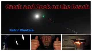Beach Fishing in the UK, 2021 Catch and Cook on the Beach-  Whiting in Blankets- Delicious