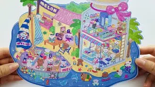 DIY a colorful beach with scene stickers | ASMR | Handmade