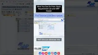 What Stock Requirement List - #MRP | #SAP Courses For Beginners | #SAPPP SAP Software Tutorial