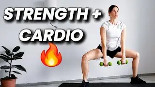 Beginner Full Body Strength + Cardio 🔥 Dumbbell Workout | Standing | Low Impact 