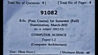 (Mdu) Bsc 1st semester cs (Computer Architecture) mdu  university march 2021