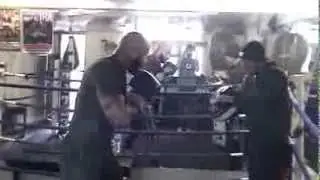 Feel the pain as Darren 'Big Bad Dal' Thompson boxing champion trains with Terry the tan