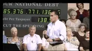 Romney says disappointed in Obama for doubling debt