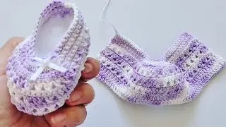 SAPATINHO DE CROCHE SUPER FÁCIL DE FAZER/ TAMANHO 0 À 3 MESES