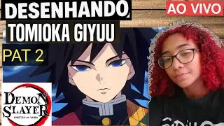 COLORINDO O TOMIOKA PART: 2 AO VIVO #alinedelonga #drawing #demonslayer