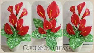 Membuat Bunga Calla Lily Dari Plastik Kresek