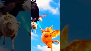 Epic Cat Rescue! How a Cat Saved a Sheep from an Eagle #shorts