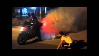 hyosung gt650r burnout wheelie and Top Speed flyby