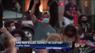 Man shot dead at protest in Texas after car driver opens fire