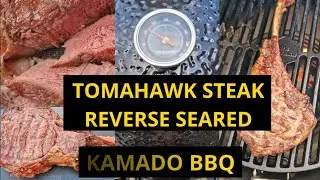 Tomahawk reverse seared Iron grid. Tomahawk op gietijzeren grill #kamado #tomahawksteak #reversesear